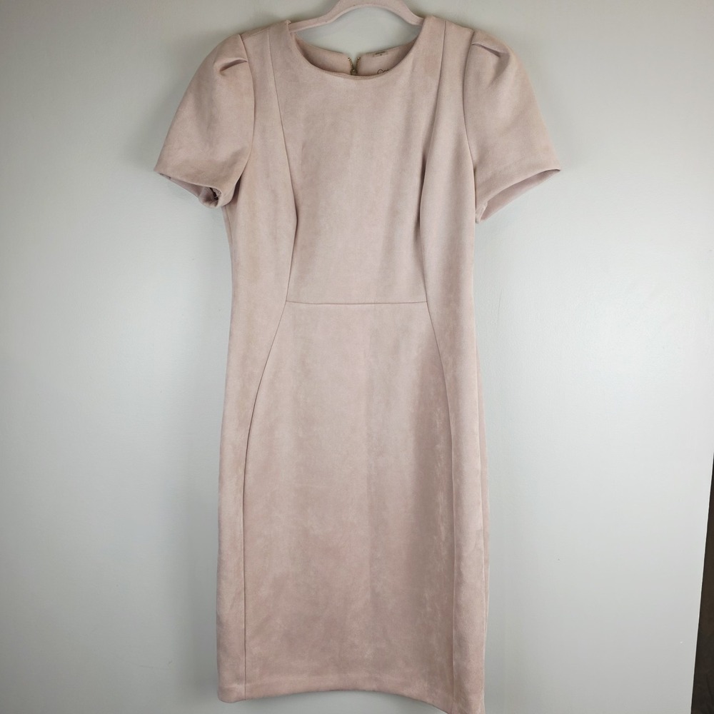 Calvin Klein Tulip-Sleeve Sheath Dress Womens Size 10 Pink Soft And Stretch.A124